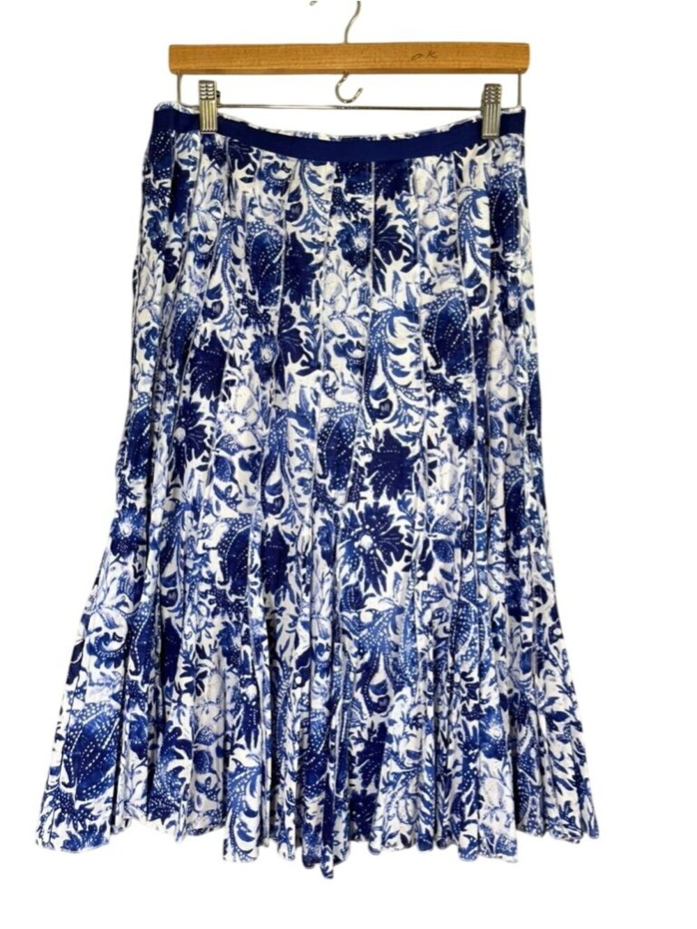Colorful Floral Skirt Blue 10 Tropical Resort Preppy Coastal Nautical Classic